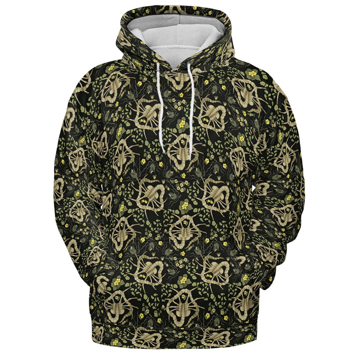Facehugger Flower Pattern Alien All-over Print Hoodie