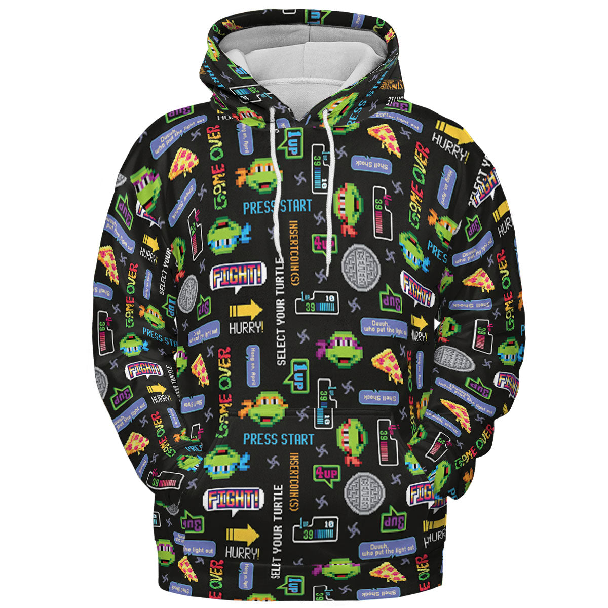 The TMNT Pixel Characters All-over Print Hoodie