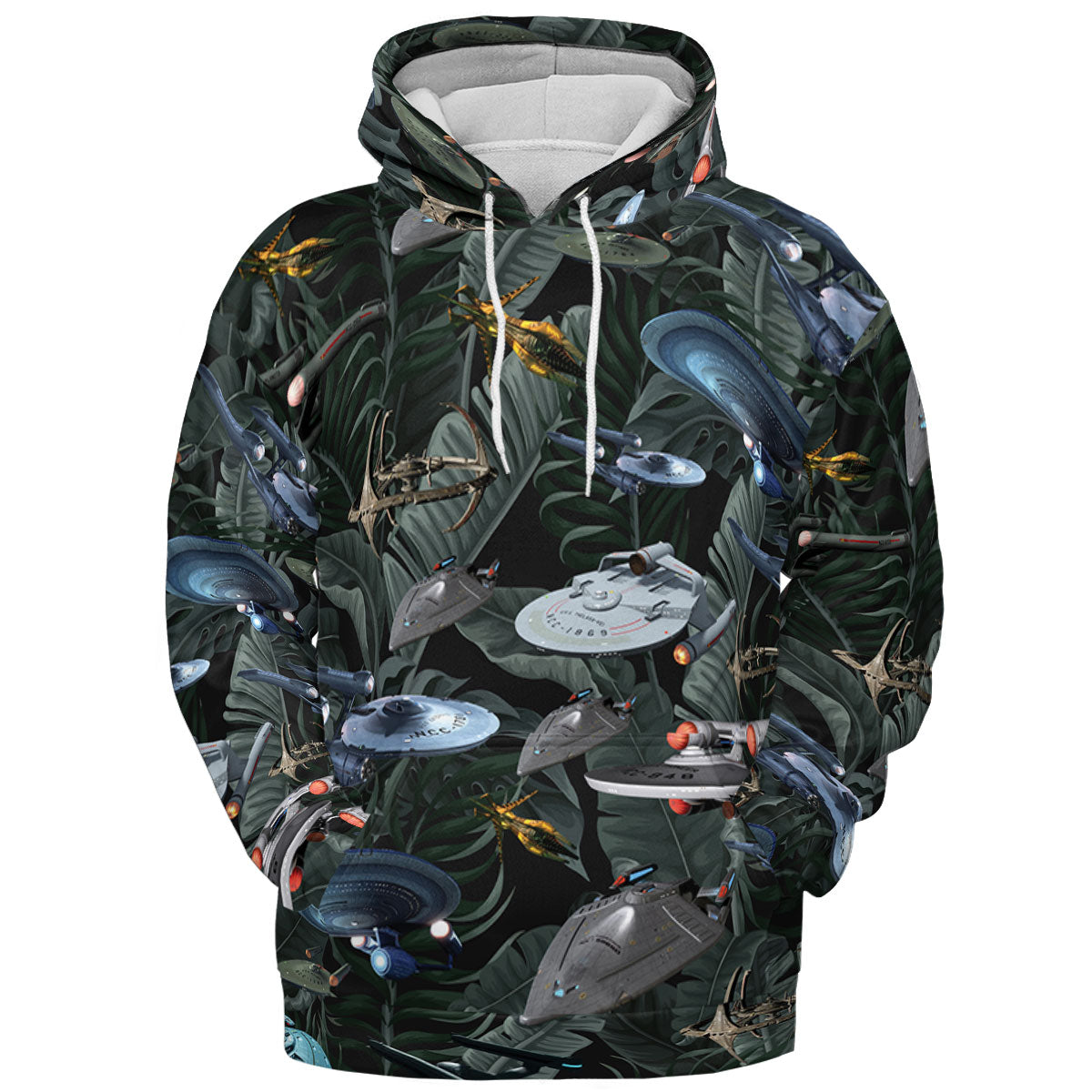 Star Trek Spaceship Pattern All-over Print Hoodie