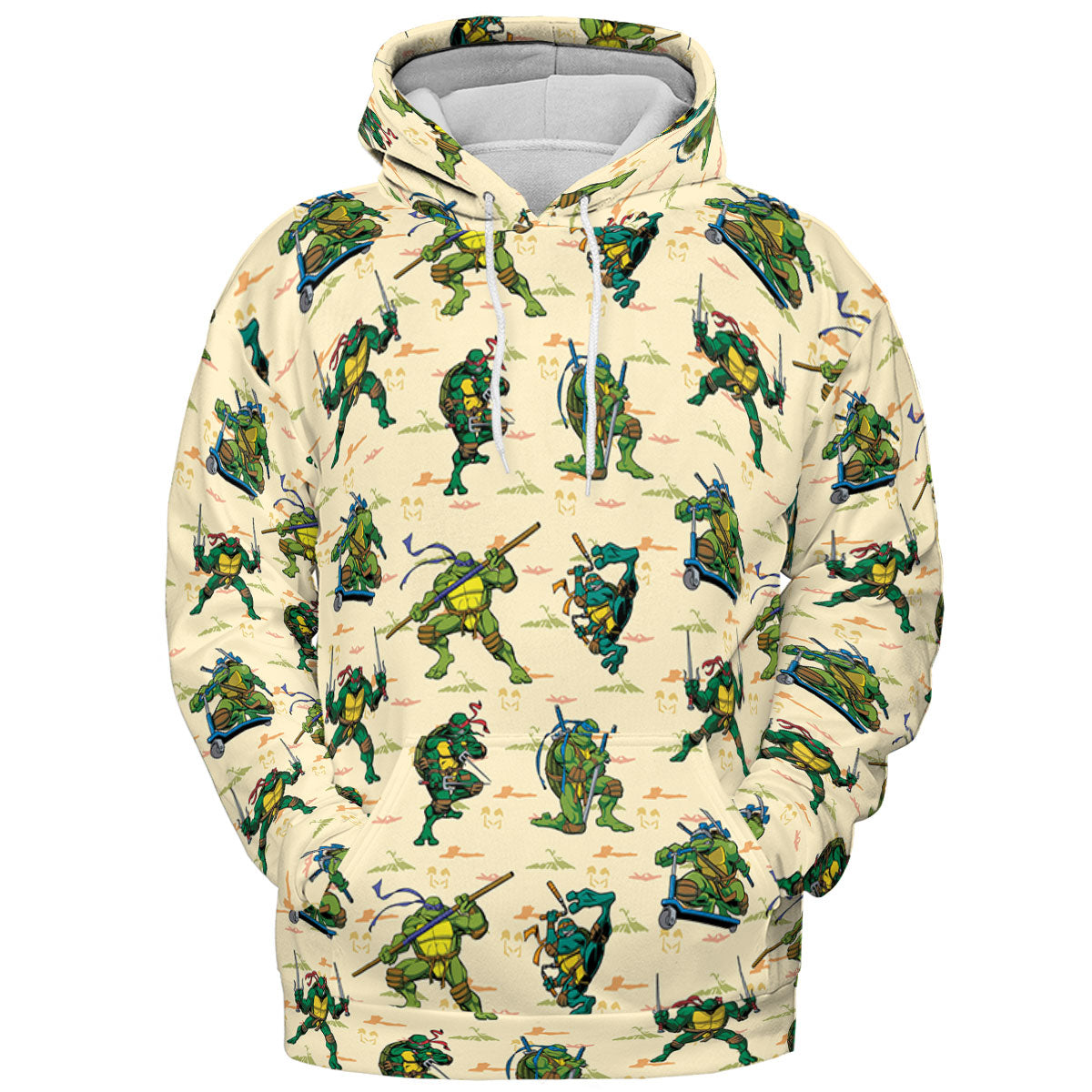 TMNT Characters Weapon Pattern All-over Print Hoodie