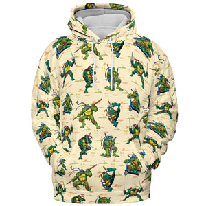 TMNT Characters Weapon Pattern All-over Print Hoodie