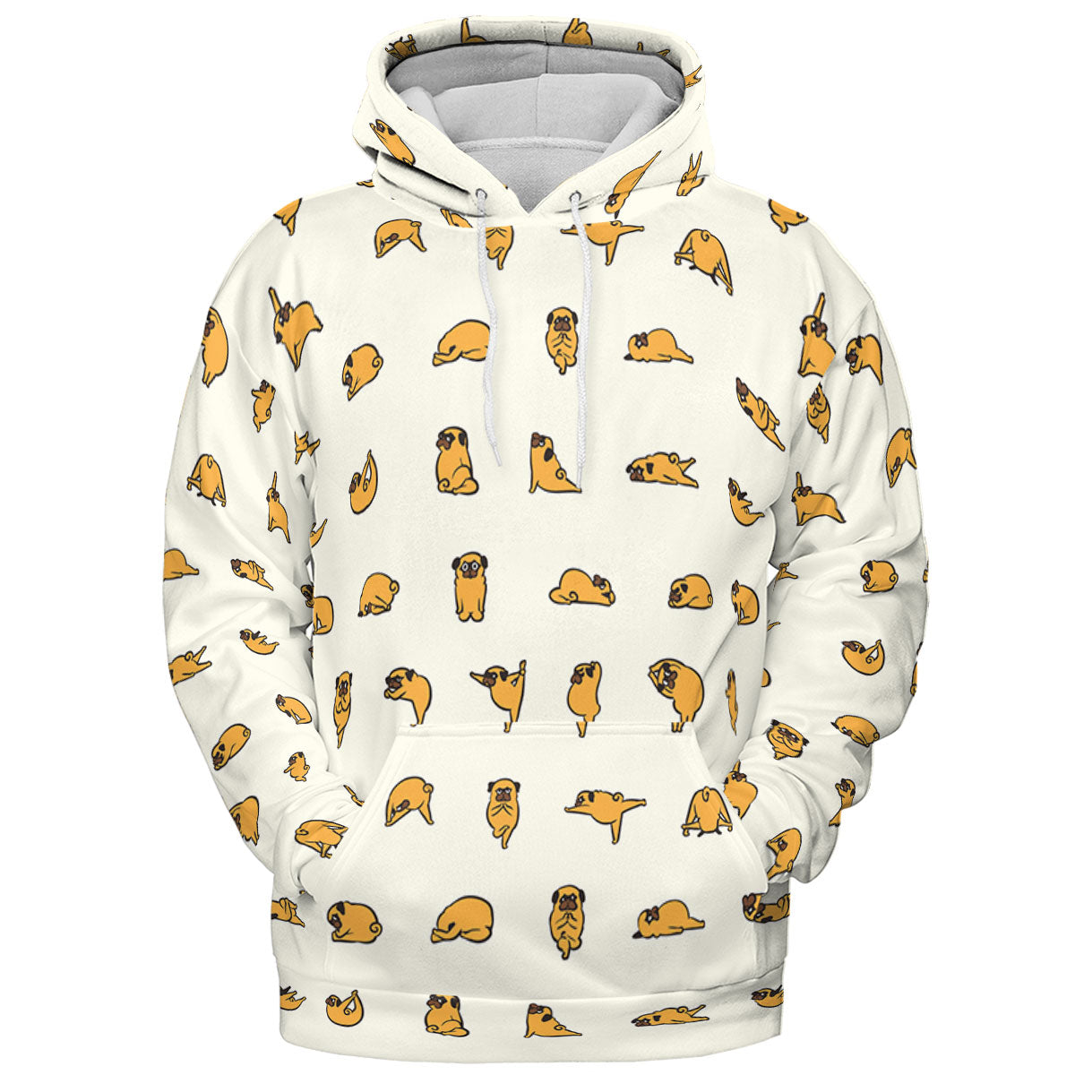 Pug Hot Yoga Pattern All-over Print Hoodie