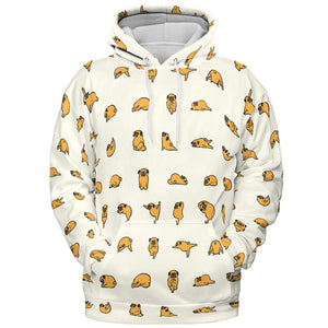Pug Hot Yoga Pattern All-over Print Hoodie