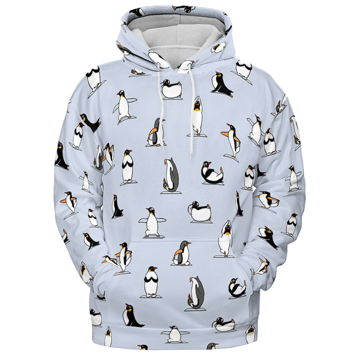 Penguin Yoga Pattern All-over Print Hoodie