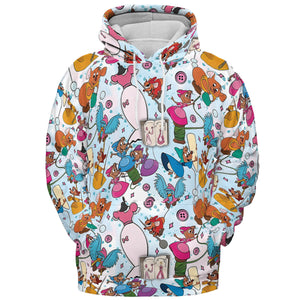 Jaq, Gus, & Sewing Friends All-over Print Hoodie