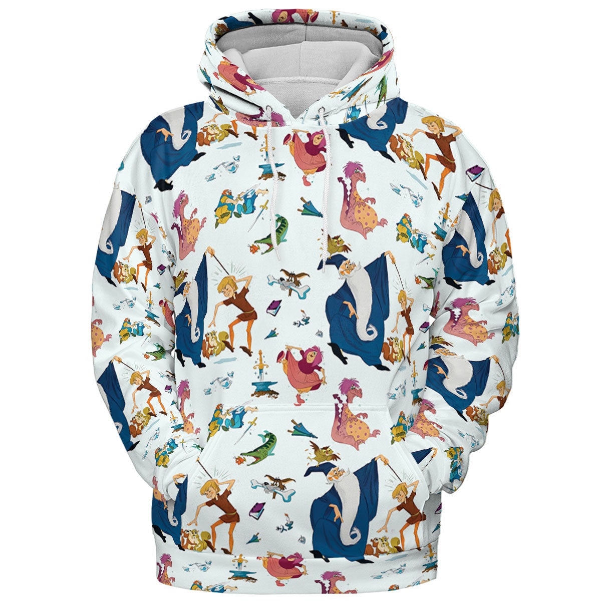 Sword in the Stone Pattern All-over Print Hoodie