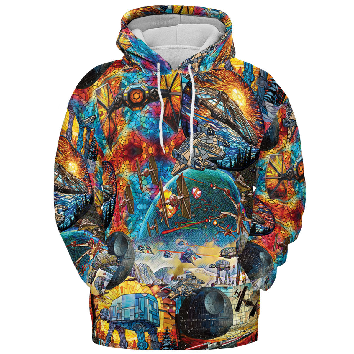 Spaceships Death Star Suncatcher Glass All-over Print Hoodie