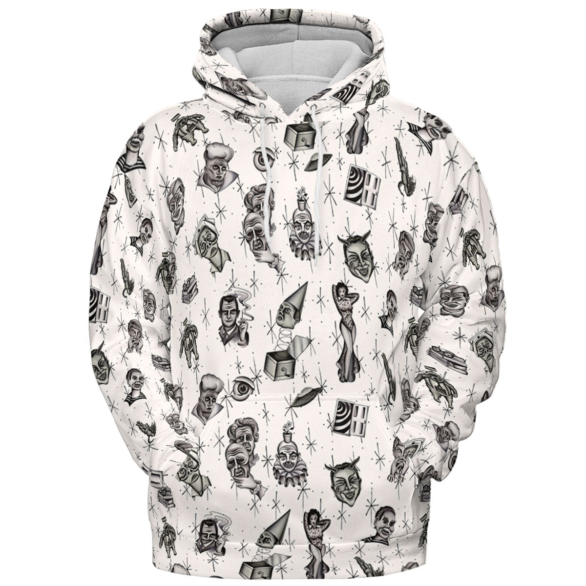 The Twilight Zone Characters Pattern All-over Print Hoodie
