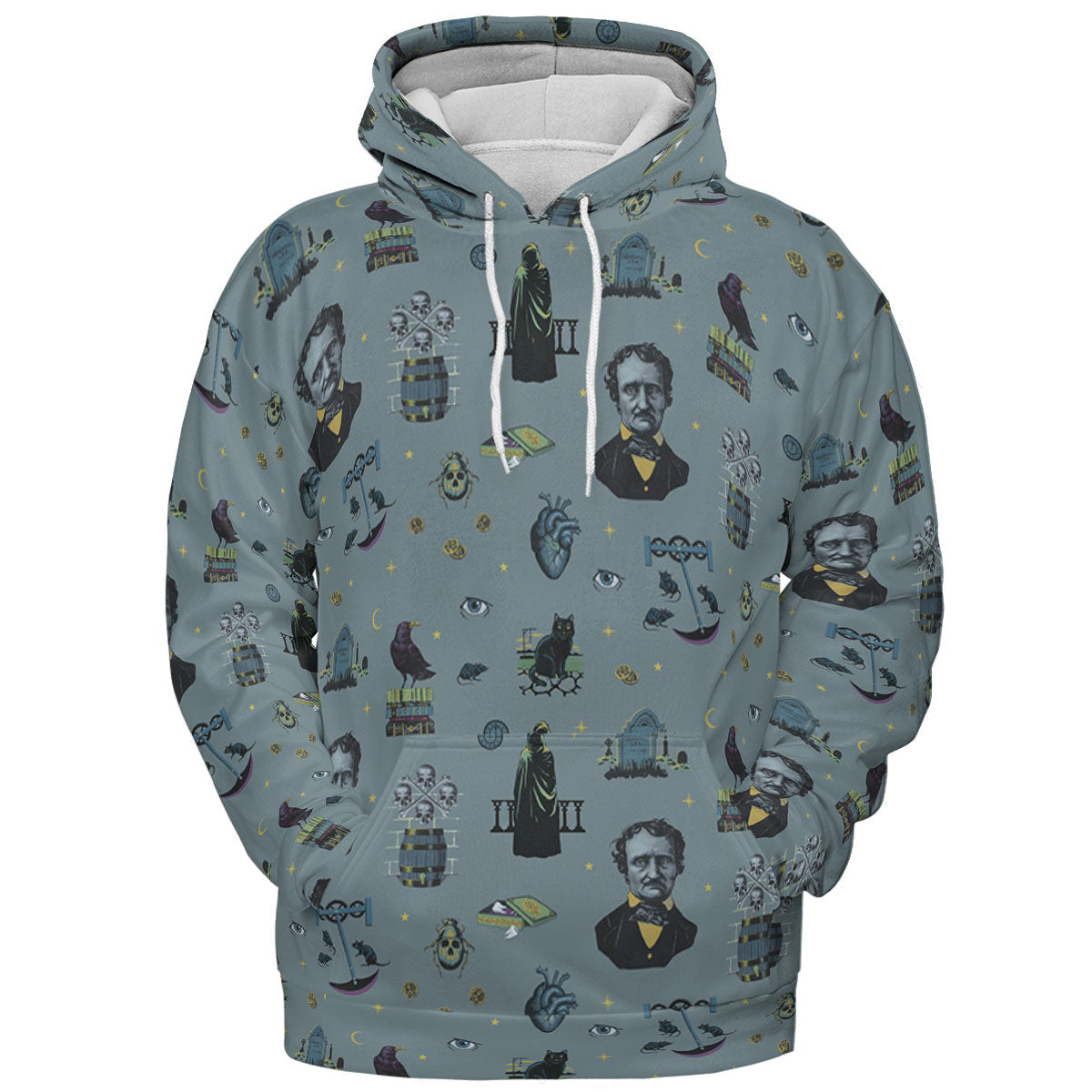 The Dark Themed Edgar Allan Poe All-over Print Hoodie