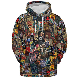 Vintage Horror Pattern All-over Print Hoodie