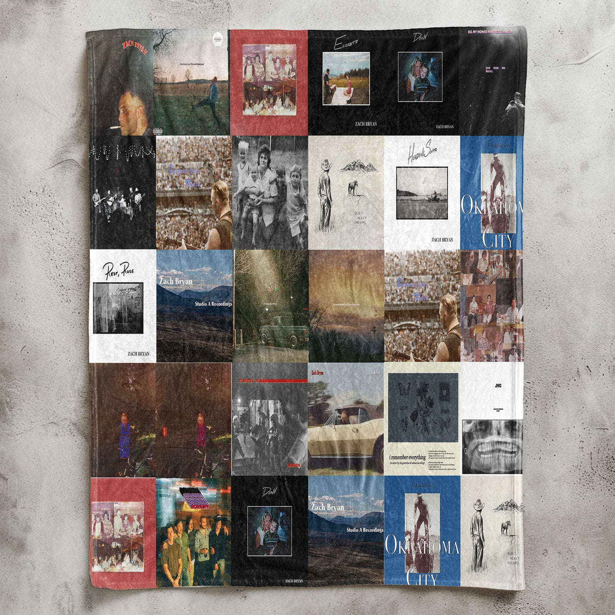 Zach Bryan Sherpa Blanket A Heartland Memory Quilt for True Fans
