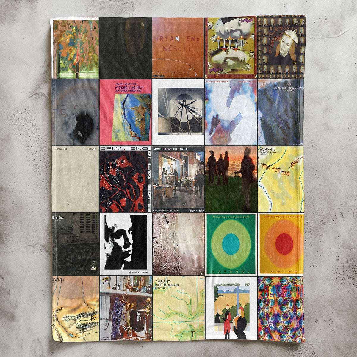 Brian Eno Sherpa Blanket Ambient Masterpieces & Iconic Album Art Tribute