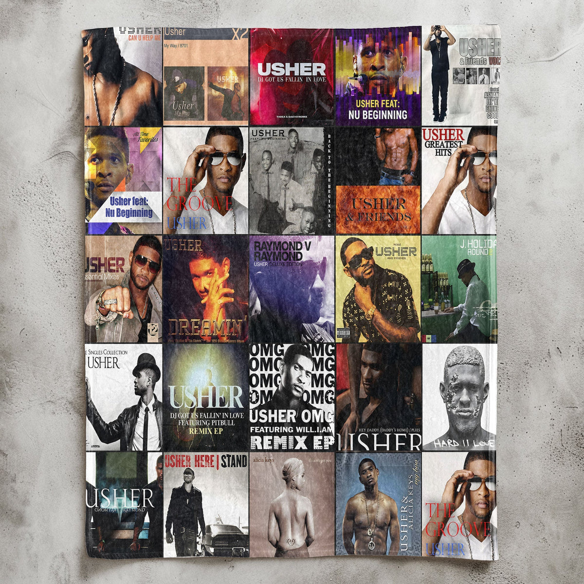 Usher Sherpa Blanket A Hit-Filled Album Cover Tribute for R&B Lovers
