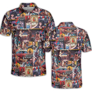 Retro Scenes Mia Wallace Vincent Vega Jules Winnfields Pulp Fiction AOP Men/Women Polo Shirt