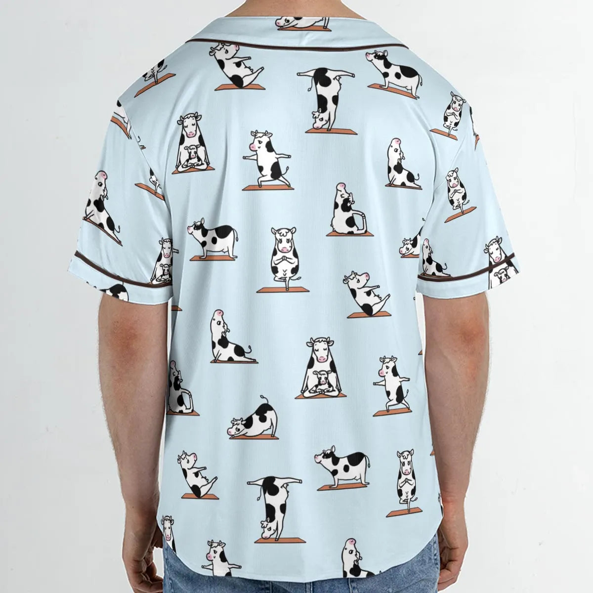 Moo Yoga Pattern Unisex Baseball Jersey