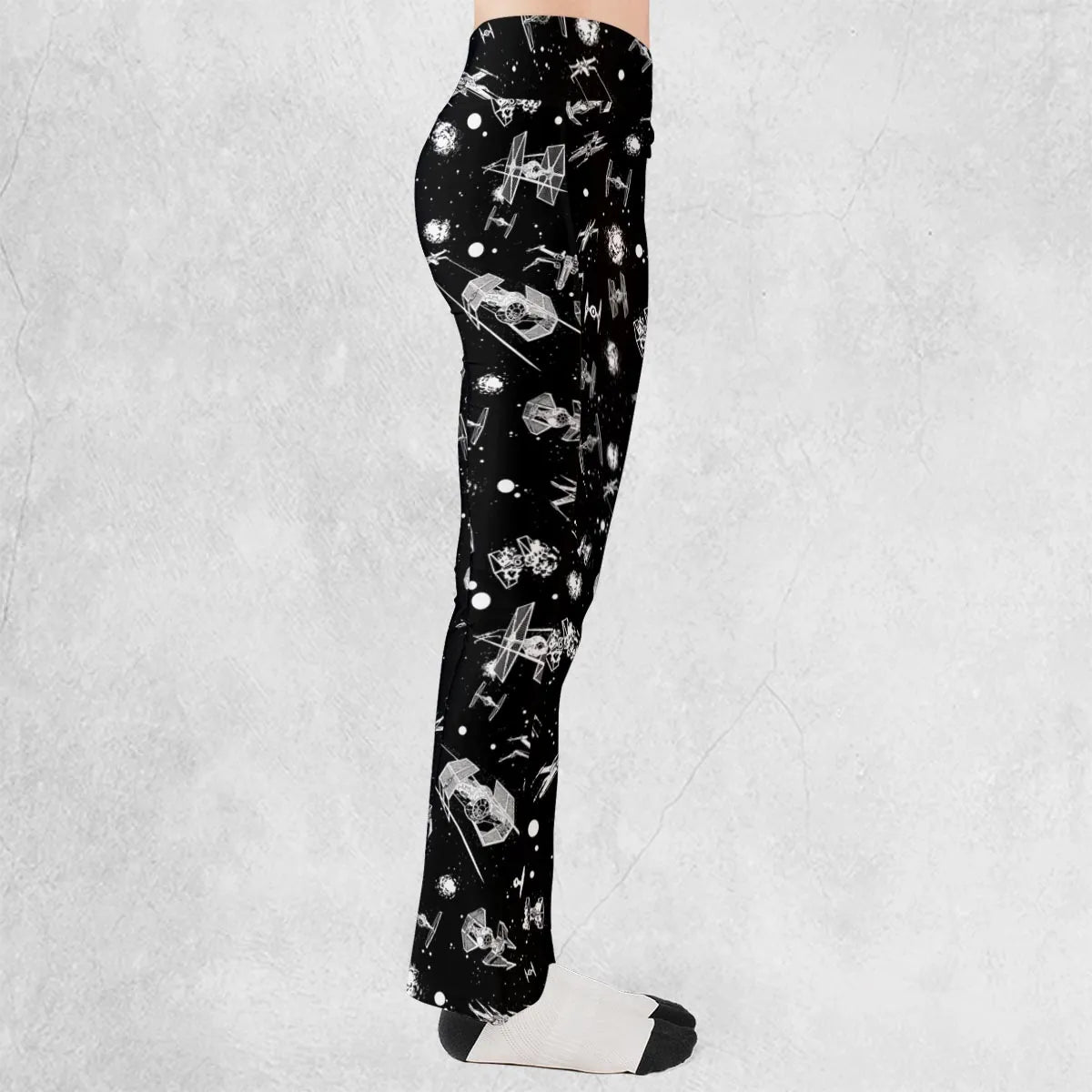 Space Ship Battle Star Wars Flare Leggings