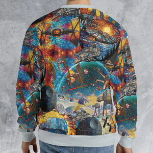 Spaceships Death Star Suncatcher Glass All-over Print Sweatshirt