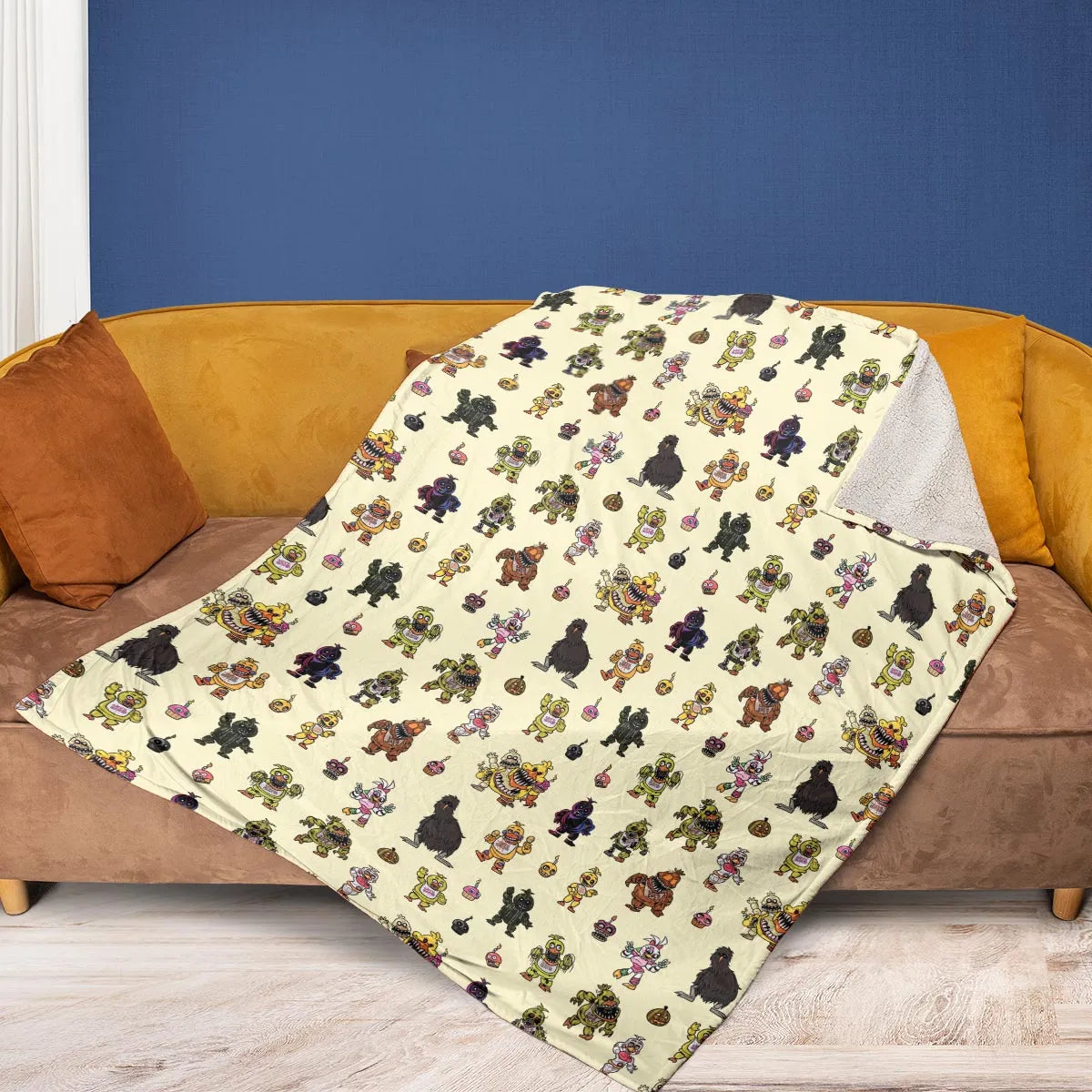 Chica Chicken Five Nights at Freddy's Pattern Fleece Blanket