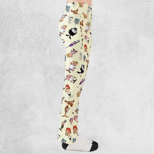 60s The Adventures Of Rocky And Bullwinkle and Friends Flare Leggings