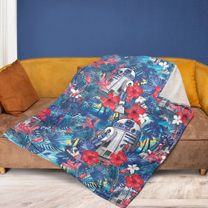 Summer Vacation R2 D2 Tropical Fleece Blanket