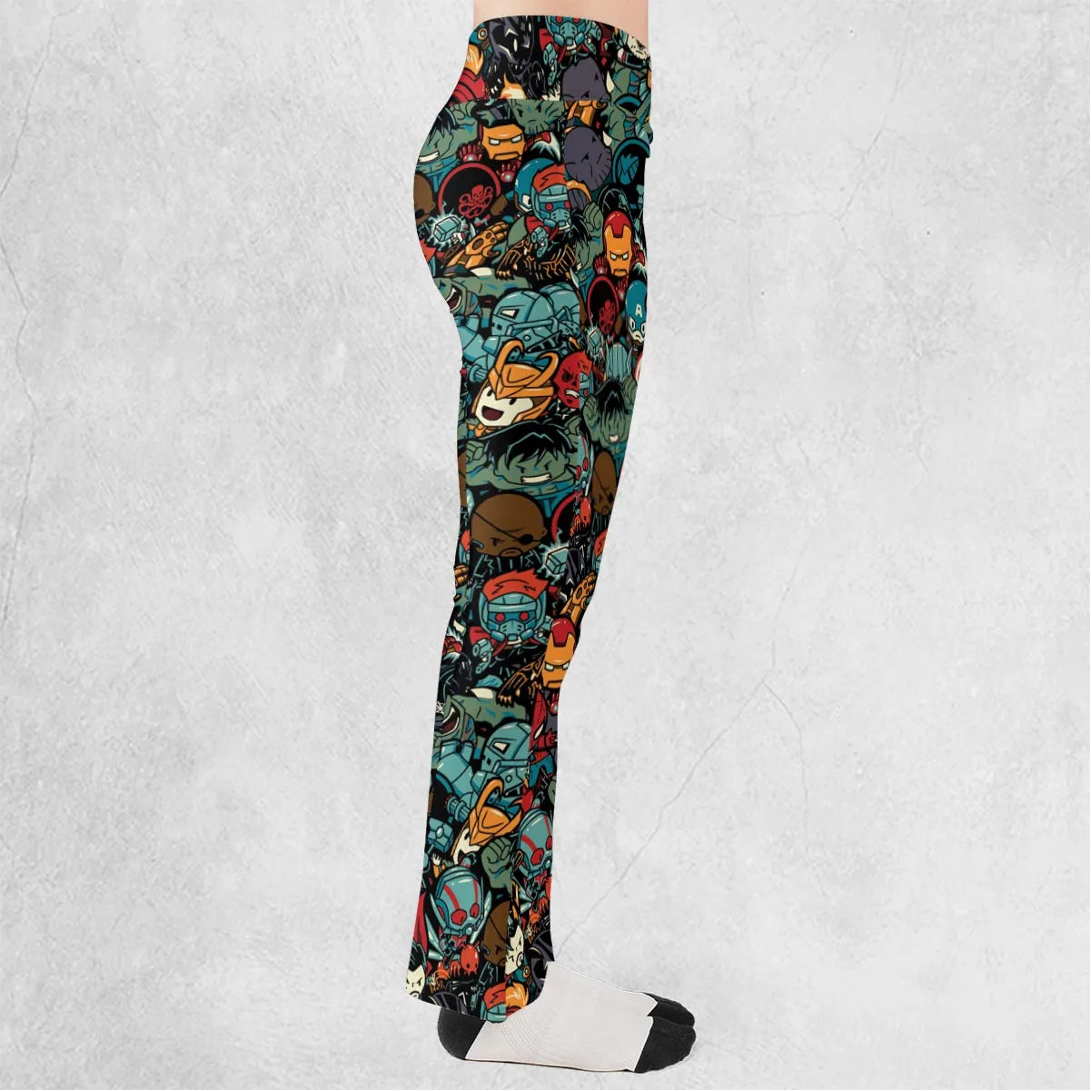 Marvelous Chibi Characters Pattern Flare Leggings