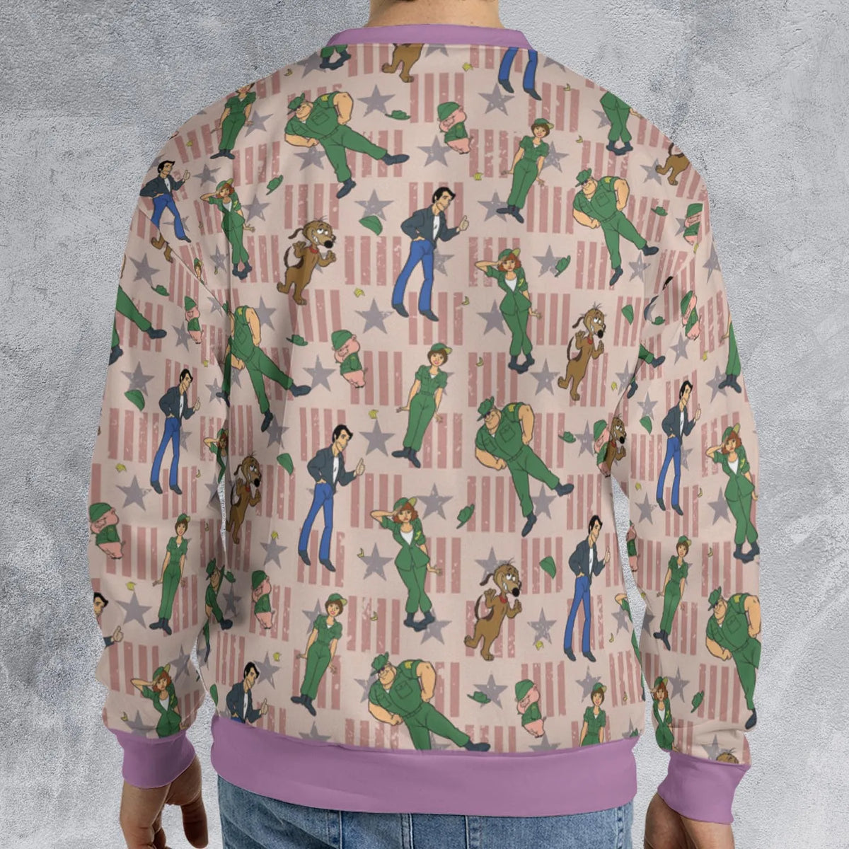 Laverne And Shirley with The Fonz All-over Print Sweatshirt