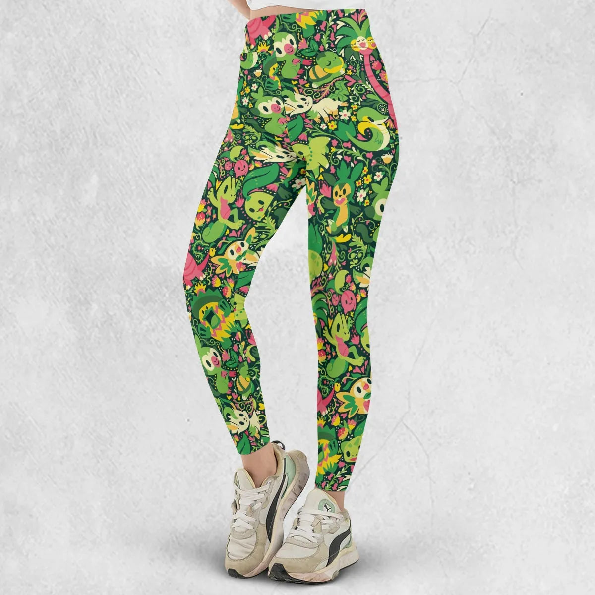 Grass Type Pokemon Pattern Legging
