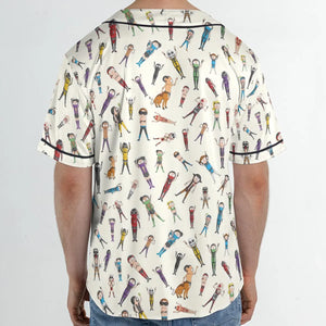 Morty Kombat Morty and Mortal Kombat Mashup Unisex Baseball Jersey