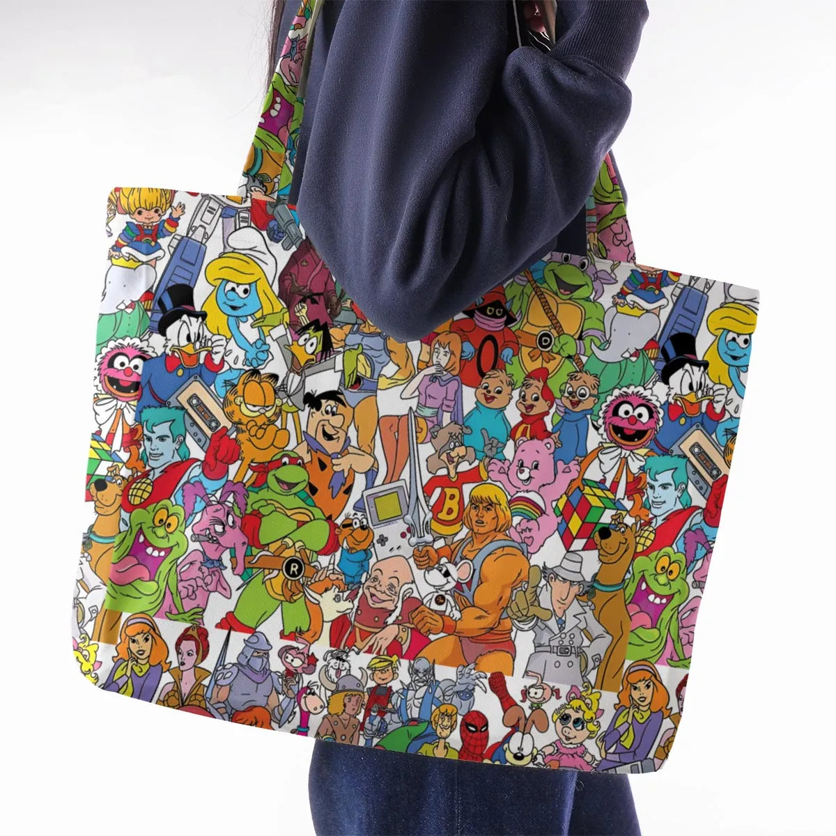 90s Cartoon Legends Large Tote Bag