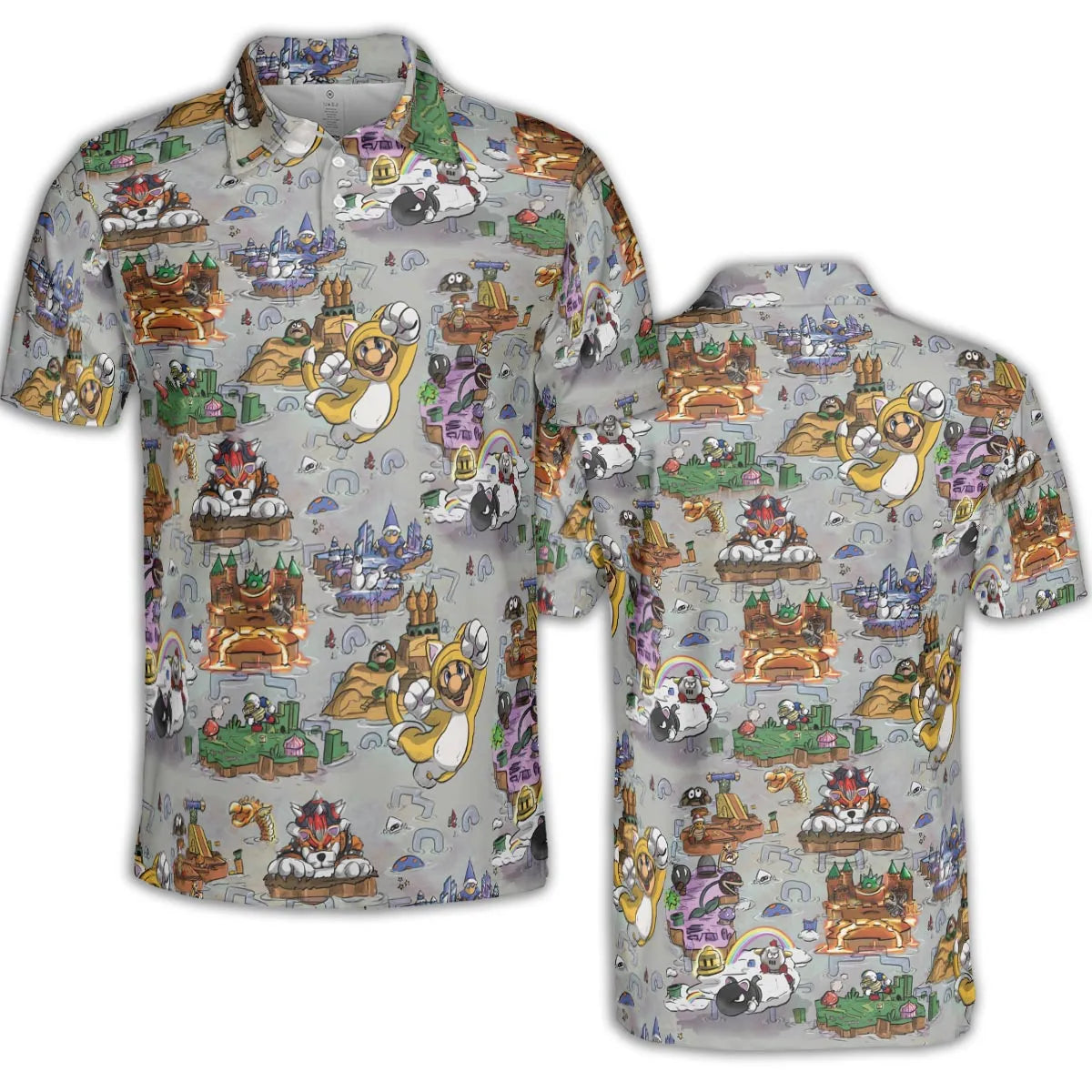 Mushroom World Super Mario Worlds AOP Men/Women Polo Shirt