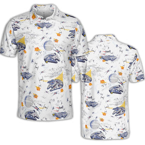 Millennium Falcon Patterns Star Wars AOP Men/Women Polo Shirt
