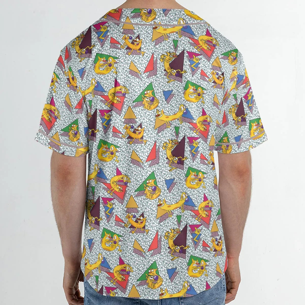 Catdog 90s Cartoon Pattern Unisex Baseball Jersey