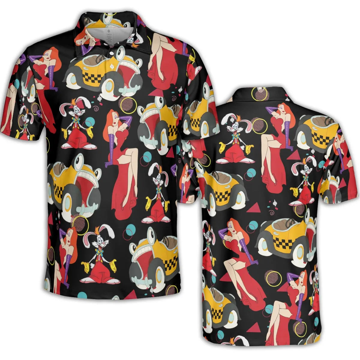 Retro 90s Jessica Rabbit Roger Rabbit AOP Men/Women Polo Shirt