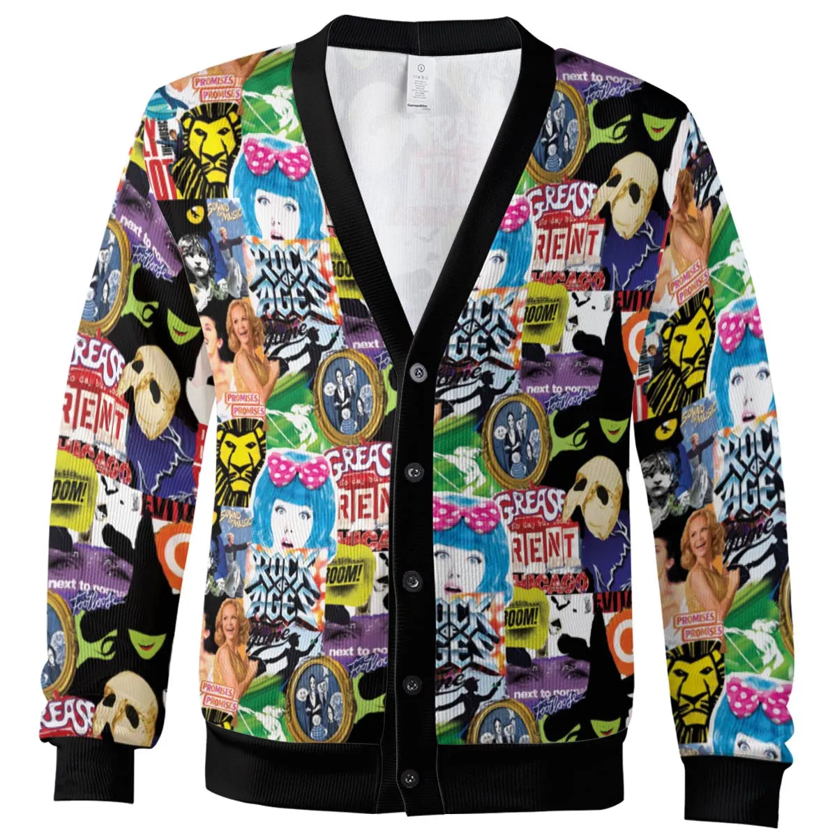 Broadway Musical Collage Cardigan