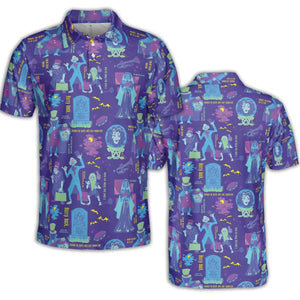 Happy Haunts Journal Haunted Mansion AOP Men/Women Polo Shirt