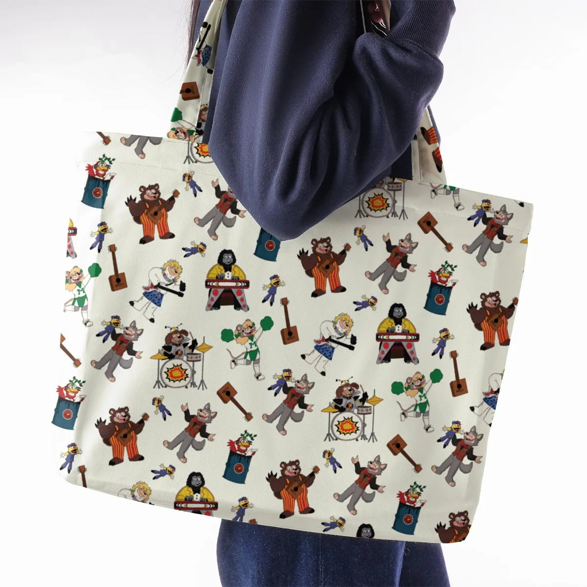The Rock-afire Explosion Pattern Large Tote Bag