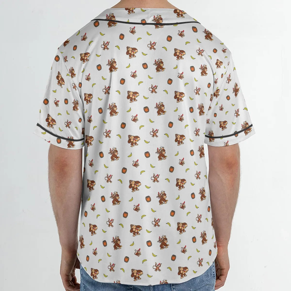 Nintendo Donkey Kong Characters Pattern Unisex Baseball Jersey