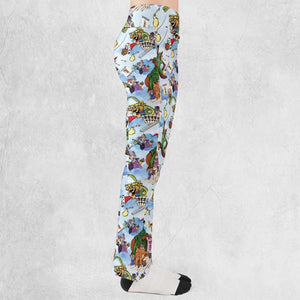 Robin Hood Characters Pattern Flare Leggings