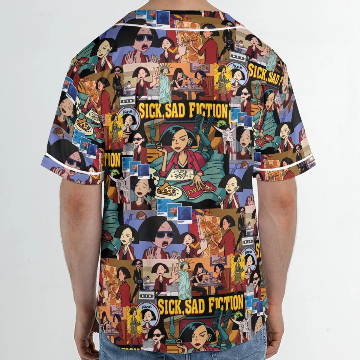 Daria Sick Sad Fiction Pattern Unisex Baseball Jersey
