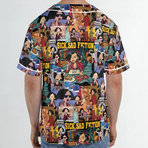 Daria Sick Sad Fiction Pattern Unisex Baseball Jersey