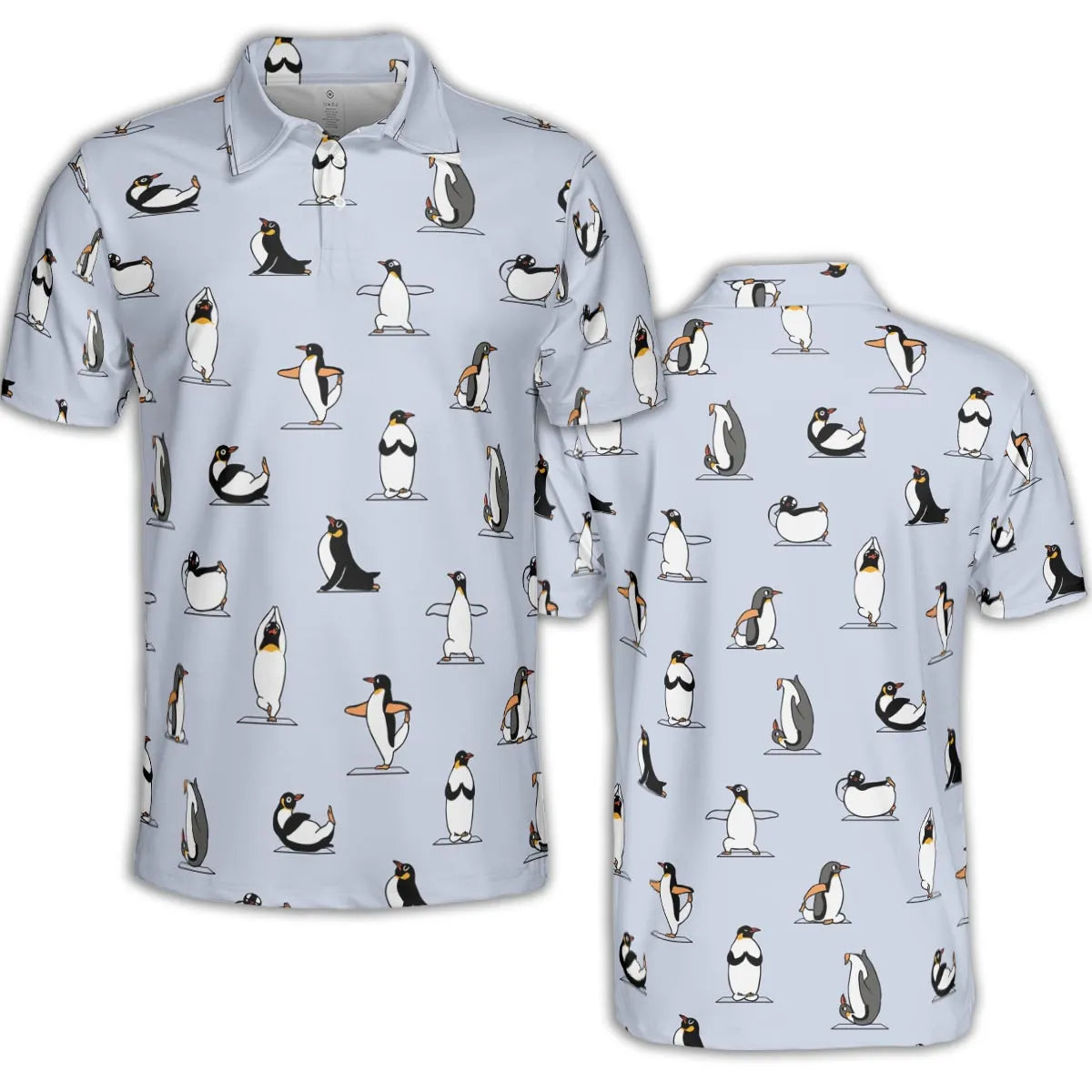 Penguin Yoga Pattern AOP Men/Women Polo Shirt