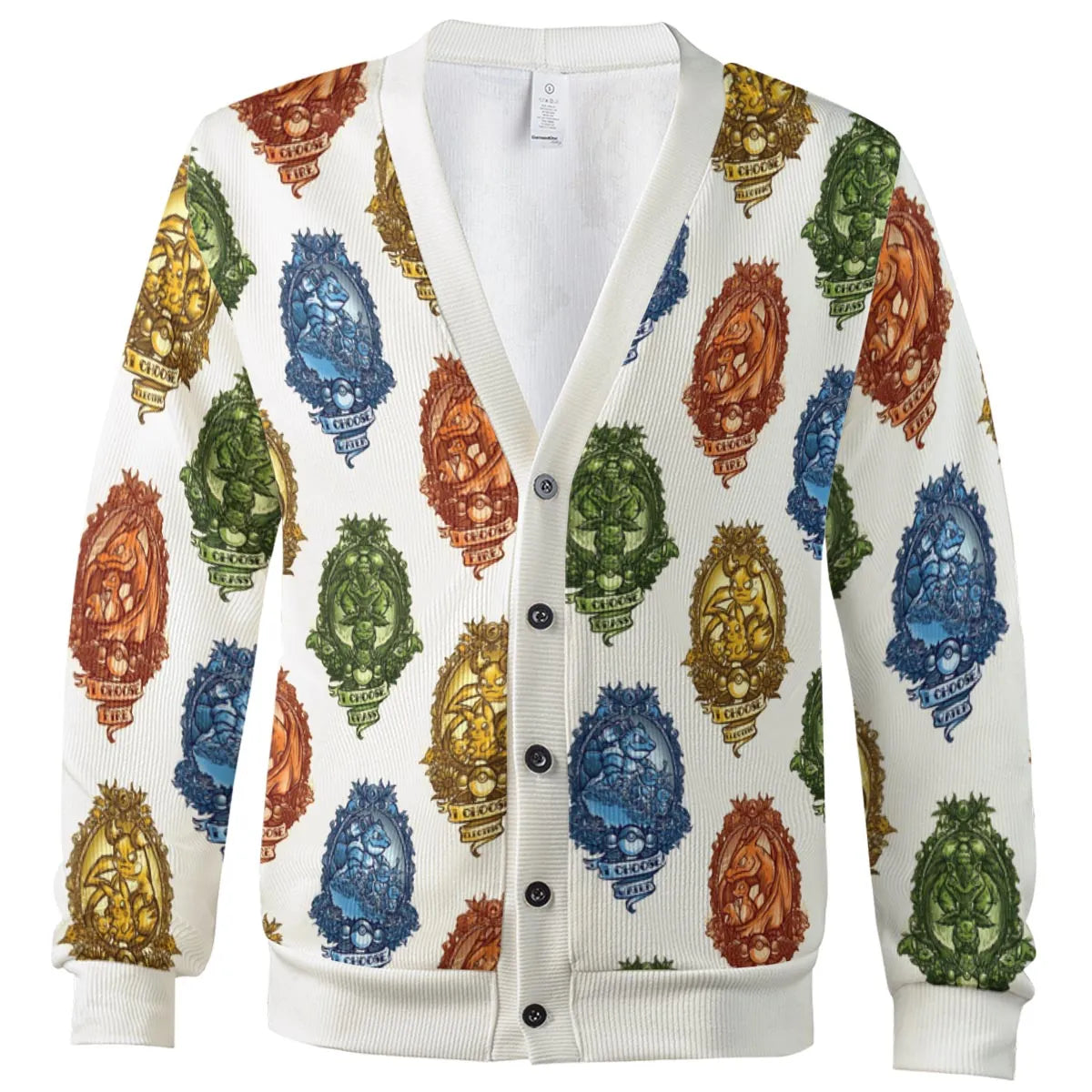 Water Grass Electric Fire I Choose Pattern Cardigan