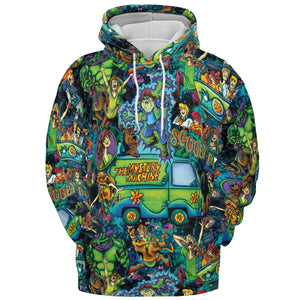 Monsters Mayhem and The Mystery Machine Scooby Doo All-over Print Hoodie