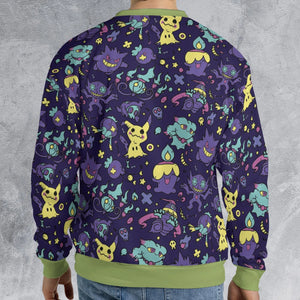 Gengar Ghost Pokemon Pattern All-over Print Sweatshirt