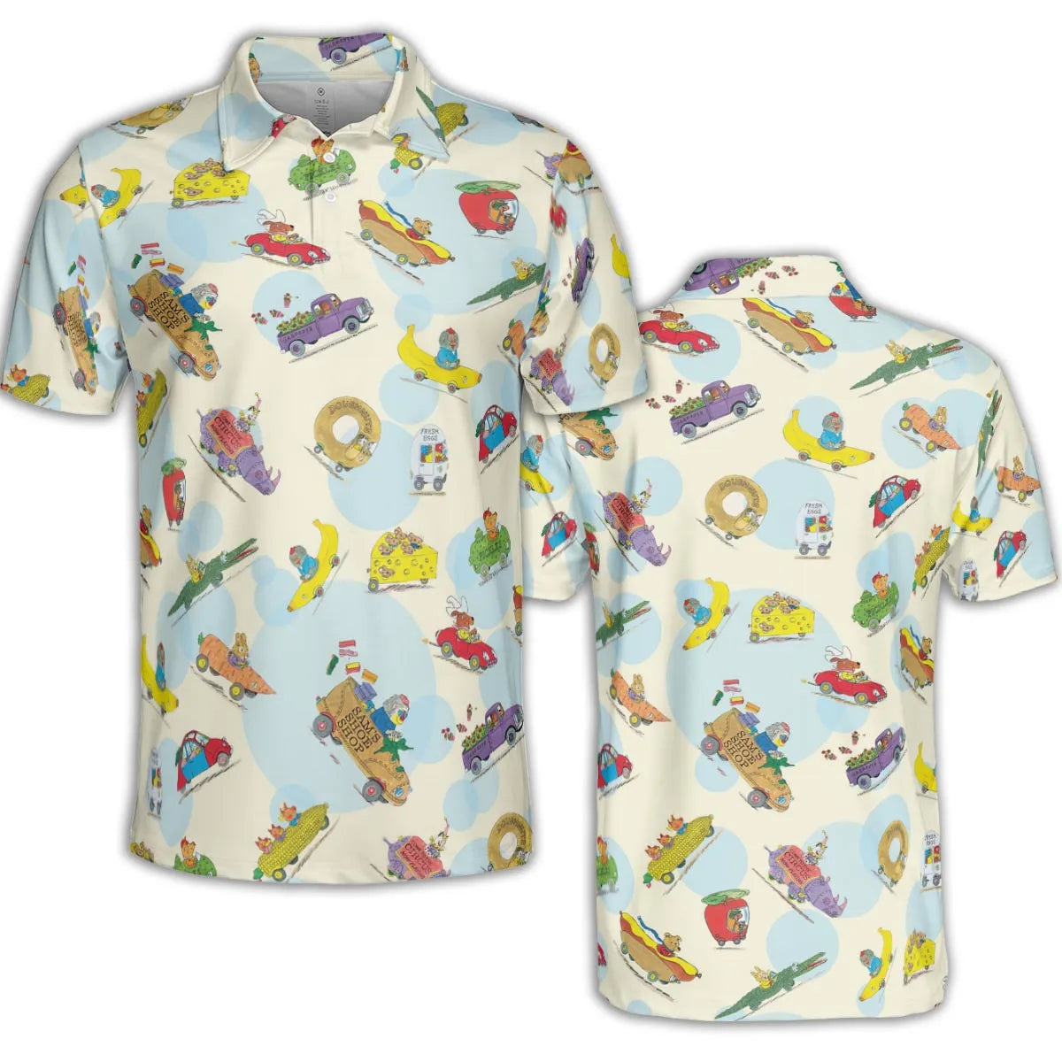 The Busy World of Richard Scarry AOP Men/Women Polo Shirt
