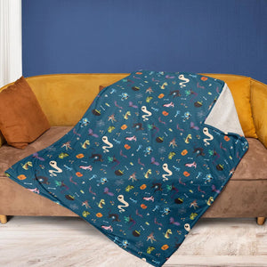 Cute Spooky Classic Monster Fleece Blanket