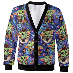 Baby Yoda In the Galaxy Cardigan