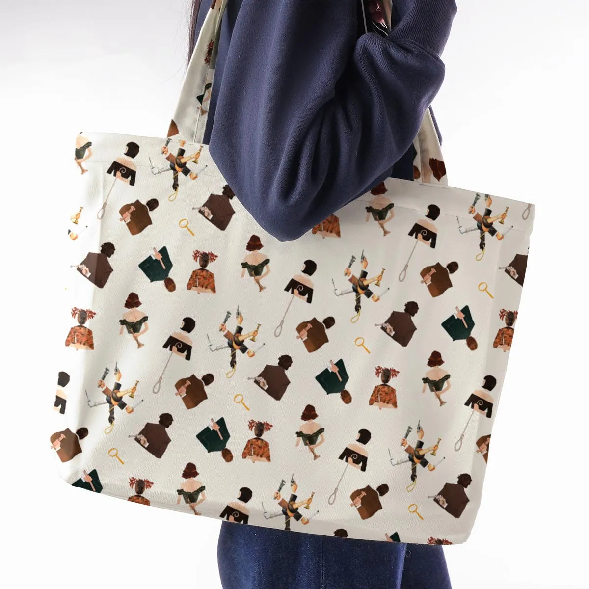 Clue The Movie Characters Pattern Large Tote Bag