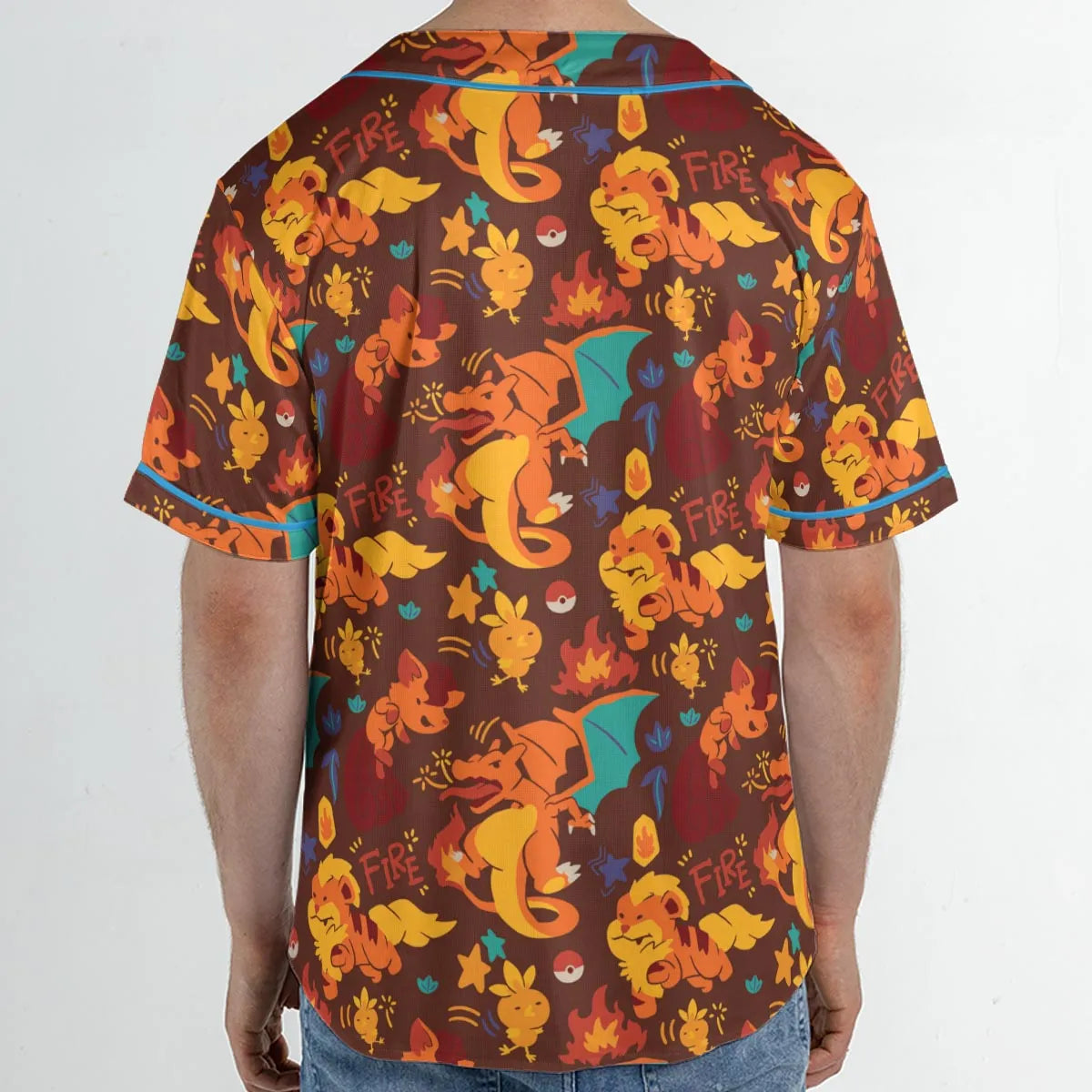 Charizard Arcanine Torchic Fire Pokemon Unisex Baseball Jersey