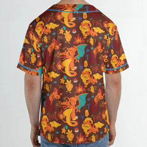 Charizard Arcanine Torchic Fire Pokemon Unisex Baseball Jersey